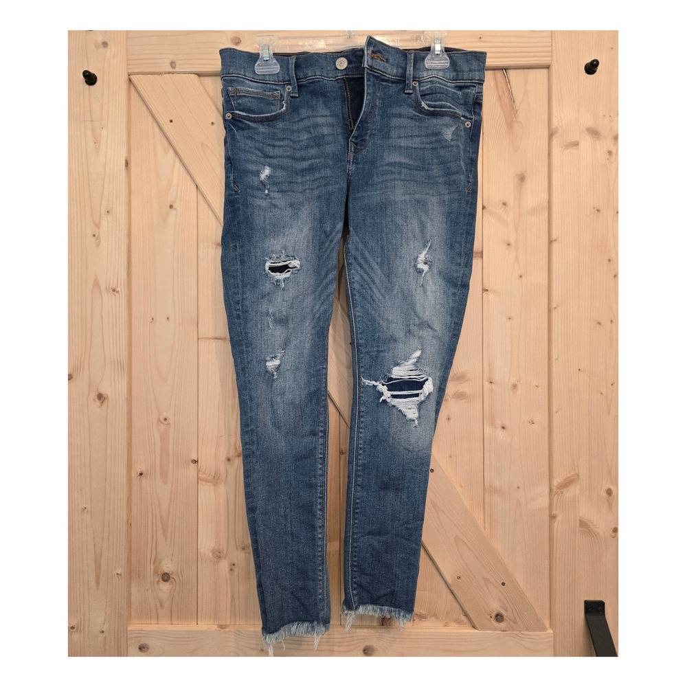 Distressed Blue Skinny Jeans